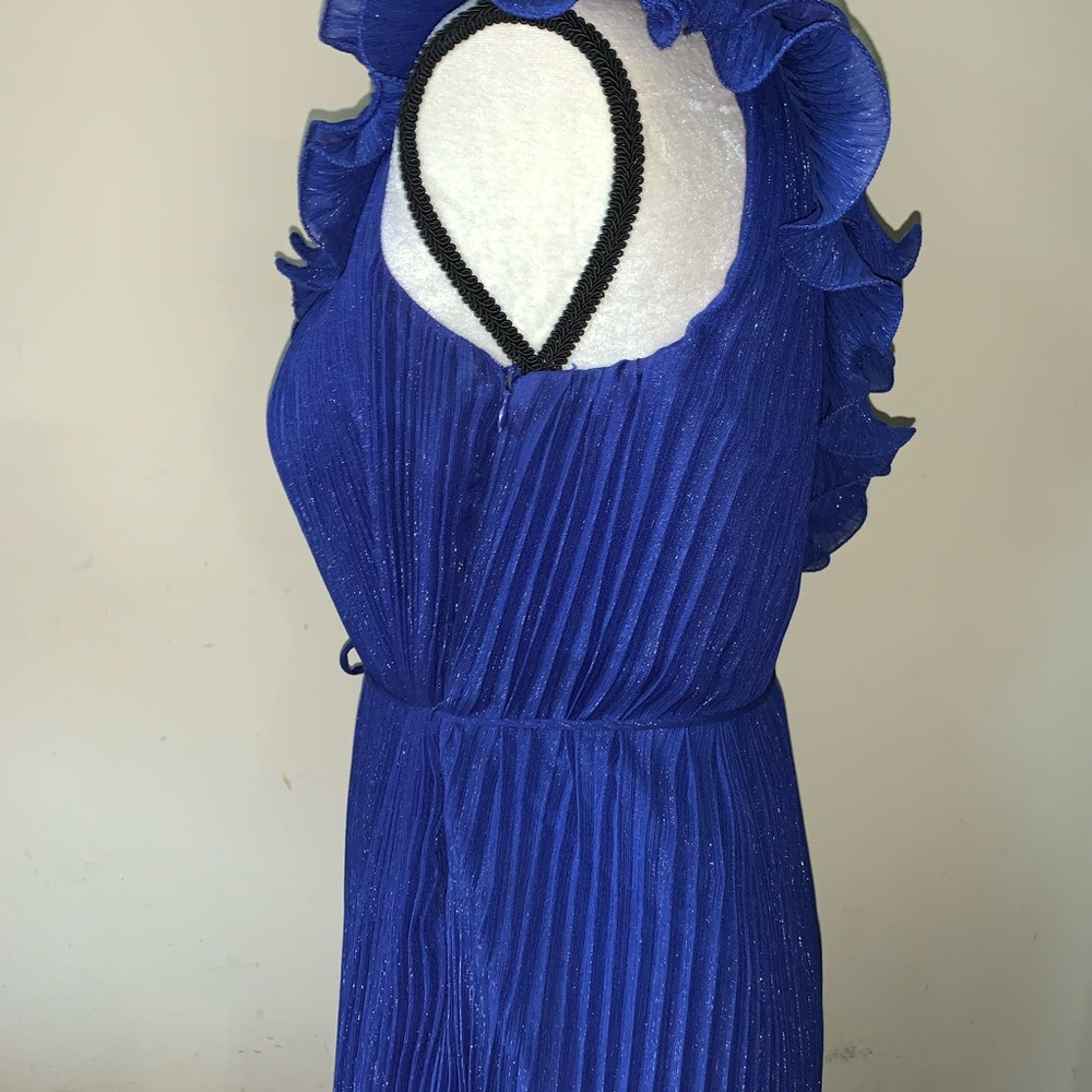 Chelsea & Violet One-Shoulder Blue Ruffle Dress S - Picture 3 of 11